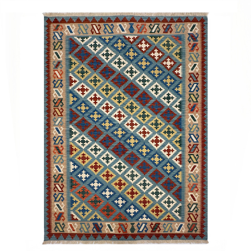   گلیم دستبافت چهار متری طرح سنتی الوان مدل قشقایی کد 24017010