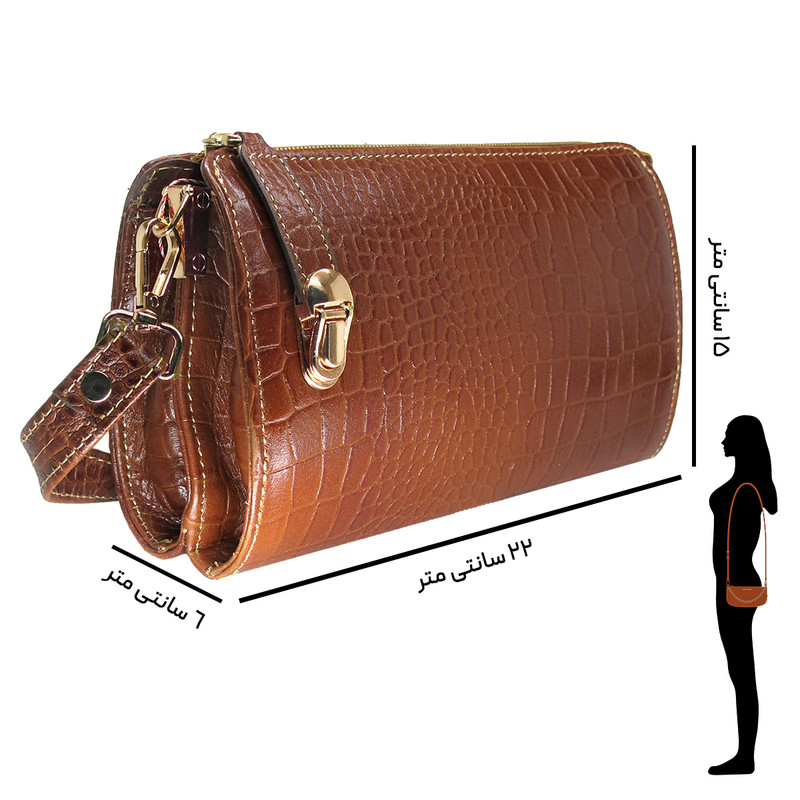 کیف رودوشی زنانه مدل چرم طبیعی کروکو