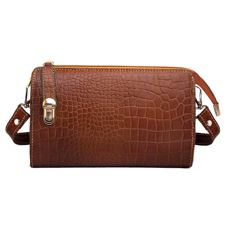 کیف رودوشی زنانه مدل چرم طبیعی کروکو