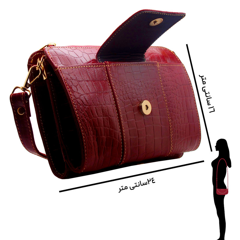 کیف دوشی زنانه مدل چرم طبیعی 130