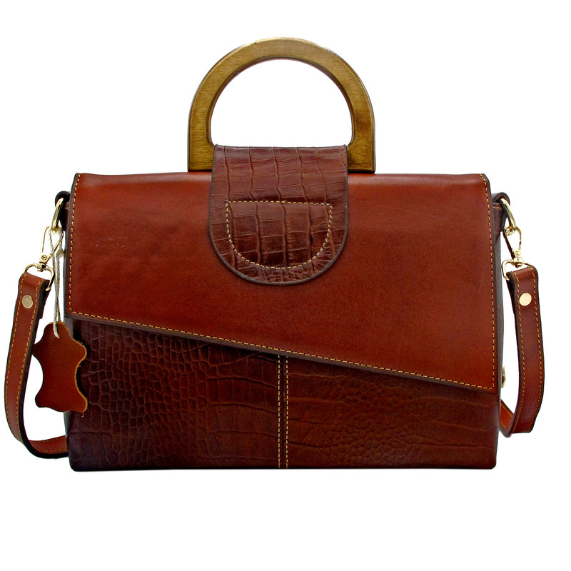 کیف دوشی زنانه مدل چرم طبیعی کد FTH138C