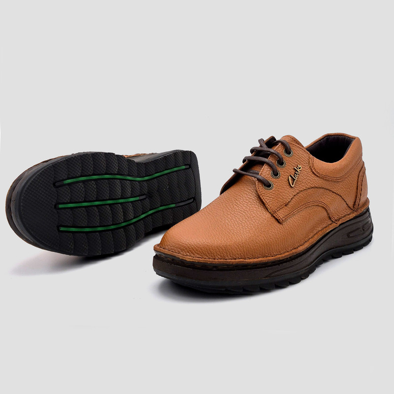 کفش روزمره مردانه کلارک مدل چرم طبیعی کد CHIC - BRN