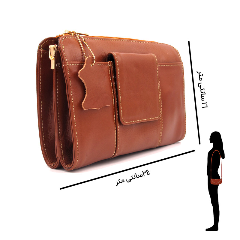 کیف دوشی زنانه مدل چرم طبیعی کد FTH130