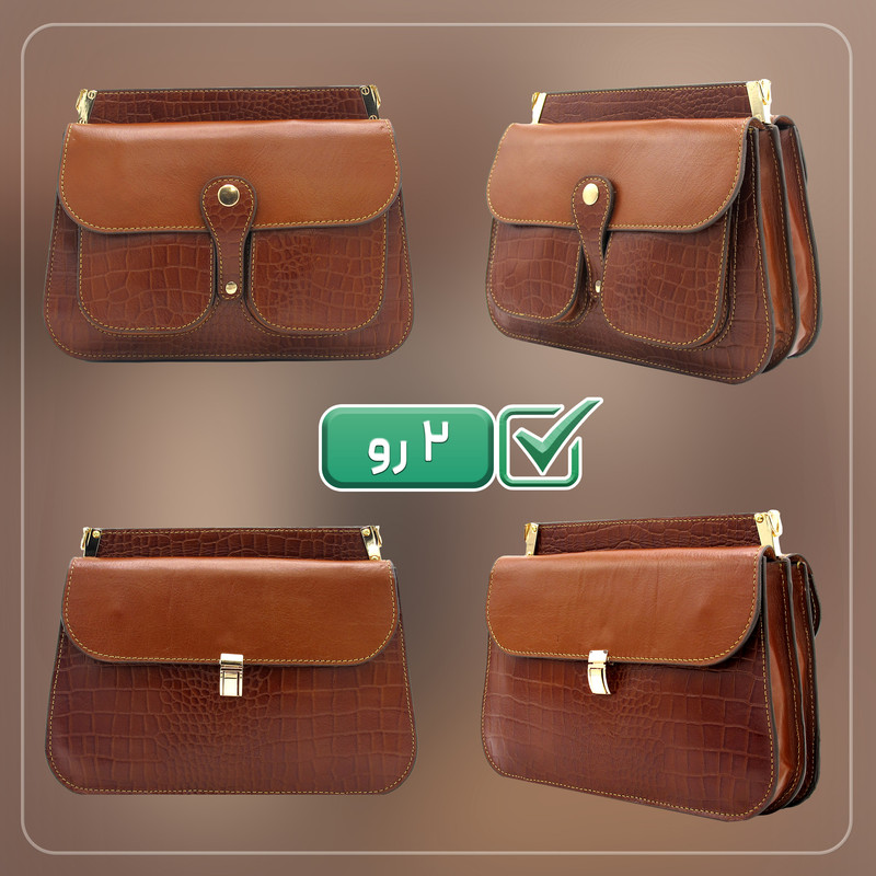 کیف دوشی زنانه مدل چرم طبیعی کد FTH116C