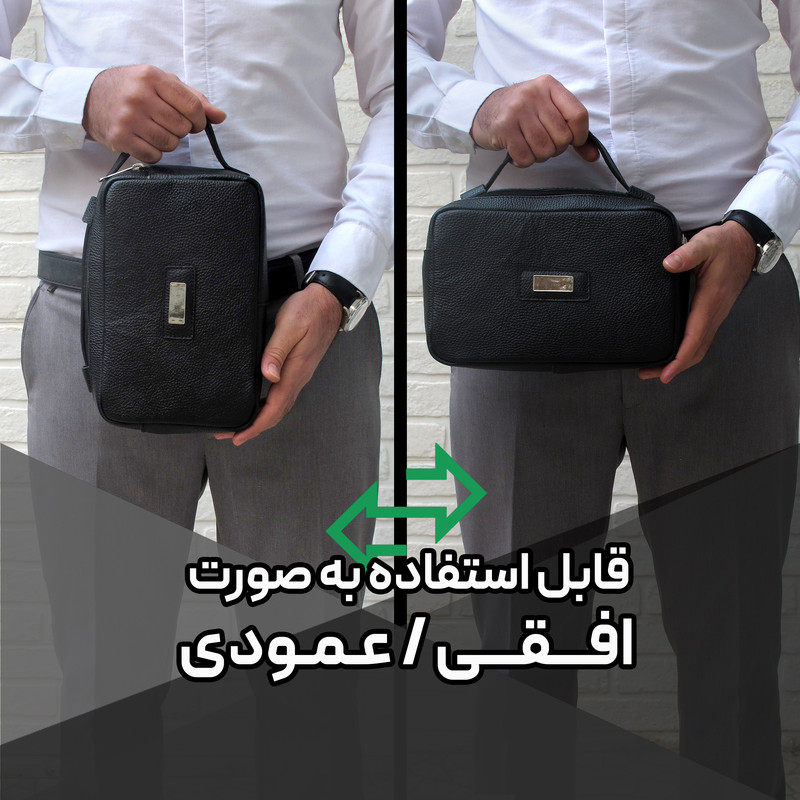 کیف دستی مردانه مدل چرم طبیعی کد FTH150F