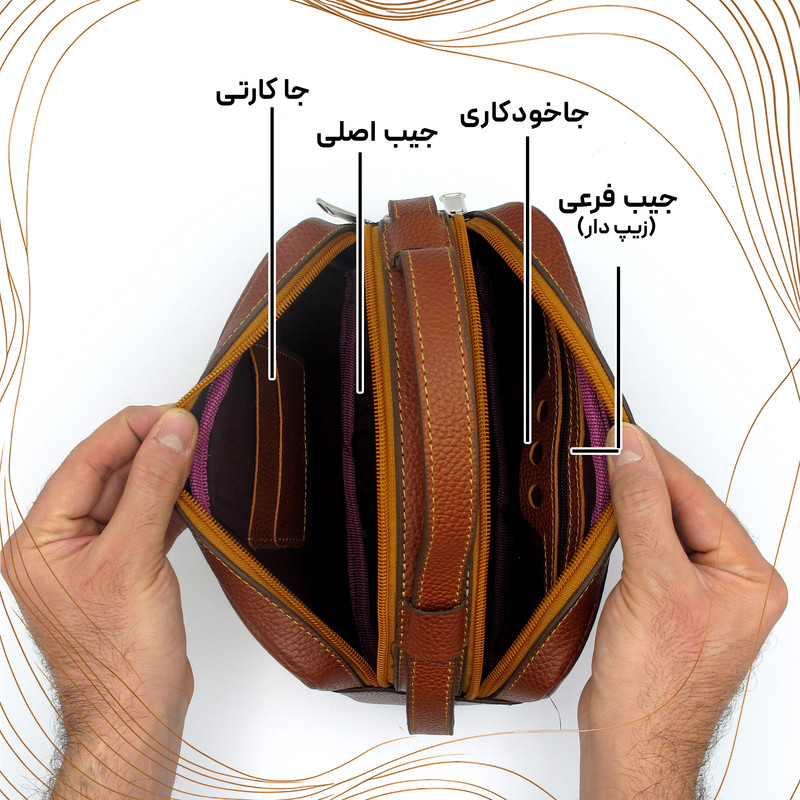 کیف دستی مردانه مدل چرم طبیعی کد FTH150F