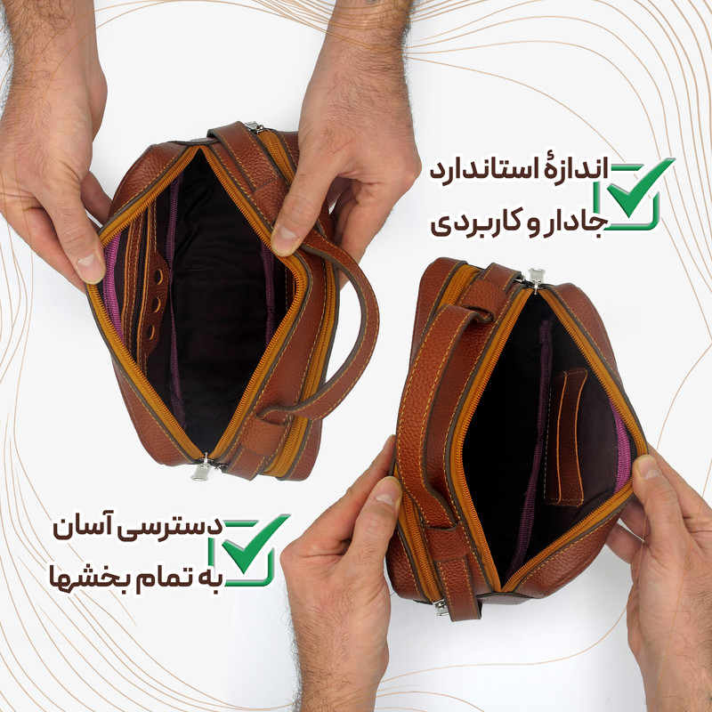 کیف دستی مردانه مدل چرم طبیعی کد FTH150F