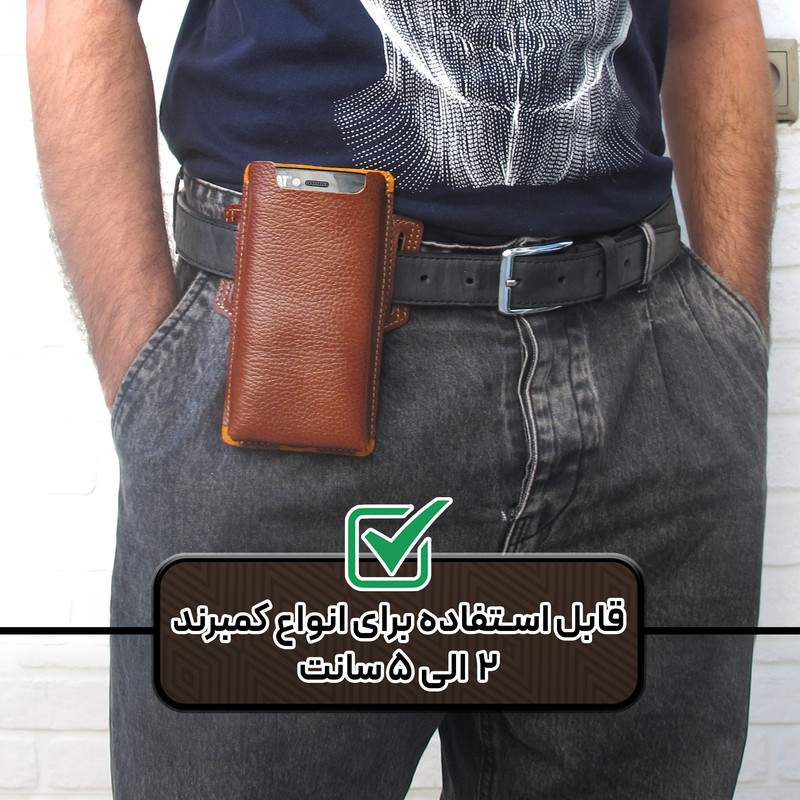 کیف مدل کمری  چرم طبیعی کد FTH-M1F مناسب برای گوشی موبایل سایز 6.5 اینچ