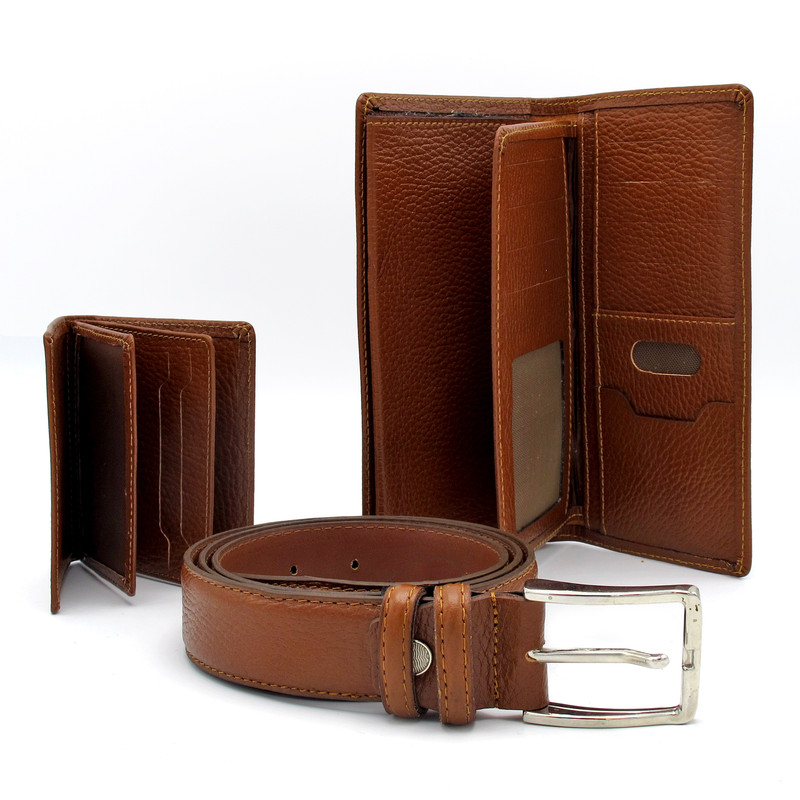 ست هدیه مردانه مدل چرم طبیعی کد FTHSET1