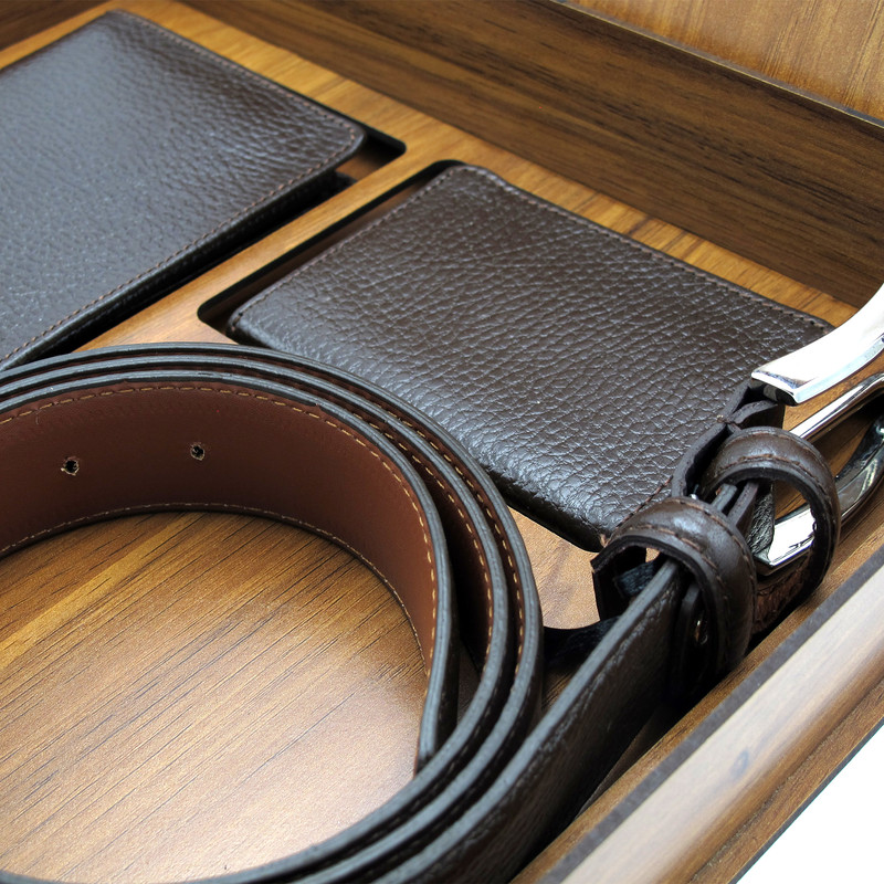 ست هدیه مردانه مدل چرم طبیعی کد FTHSET1