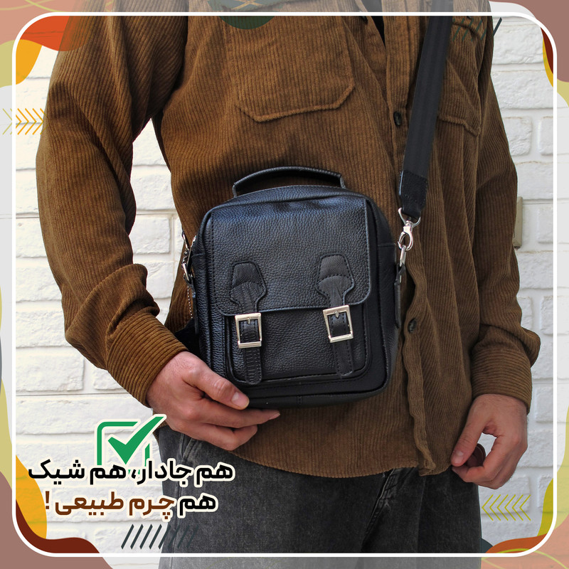 کیف رودوشی مردانه مدل چرم طبیعی کد FH127F
