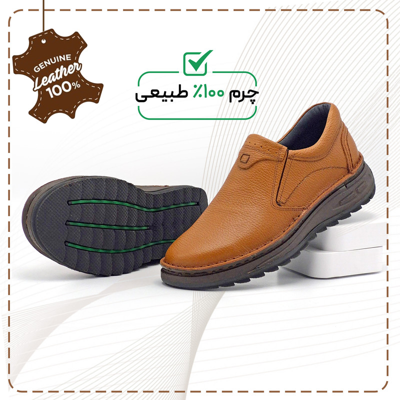 کفش روزمره مردانه مدل چرم طبیعی کد EASE - BRN