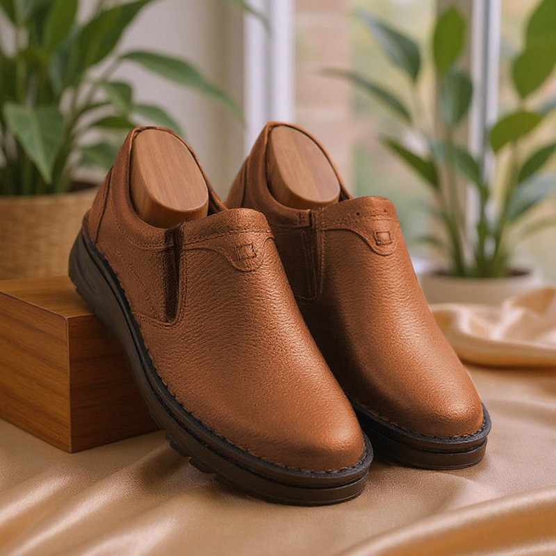 کفش روزمره مردانه مدل چرم طبیعی کد EASE - BRN