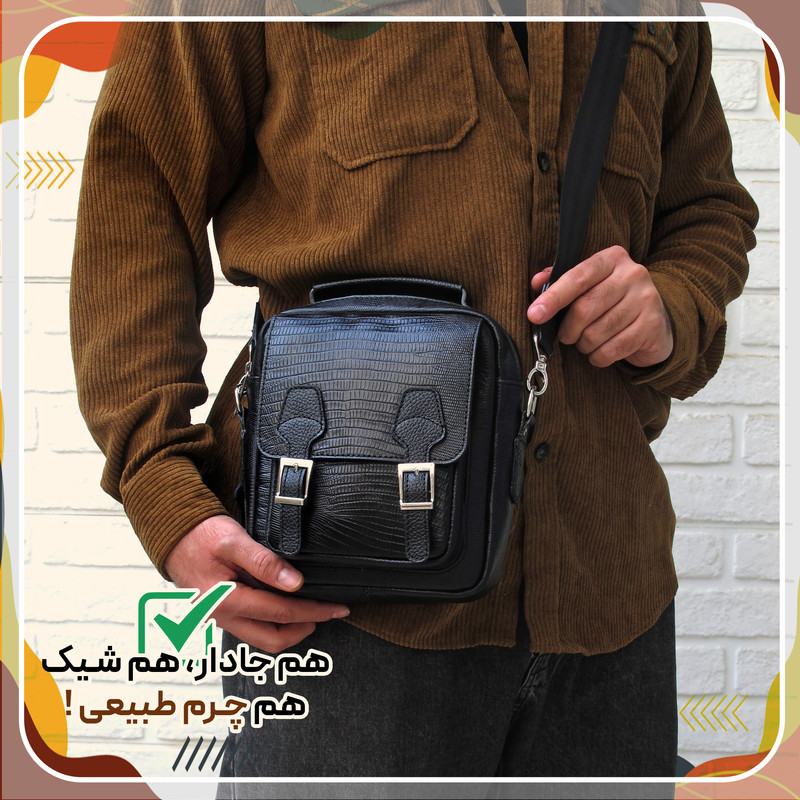 کیف رودوشی مردانه مدل چرم طبیعی کد FTH127L