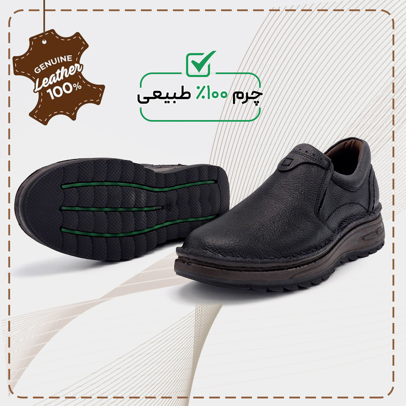 کفش روزمره مردانه مدل چرم طبیعی کد EASE - BLK