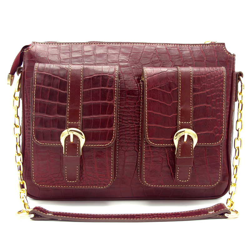 کیف رودوشی زنانه مدل چرم طبیعی کروکو FTH131