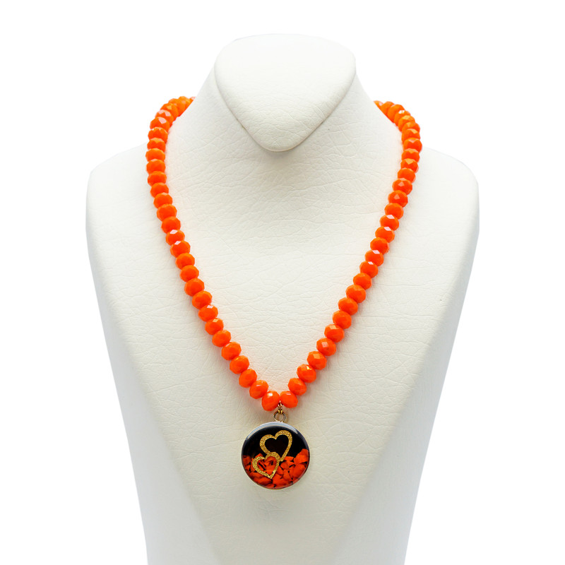 گردنبند زنانه آلتین هنر بزازیان مدل روکش طلا دو قلب