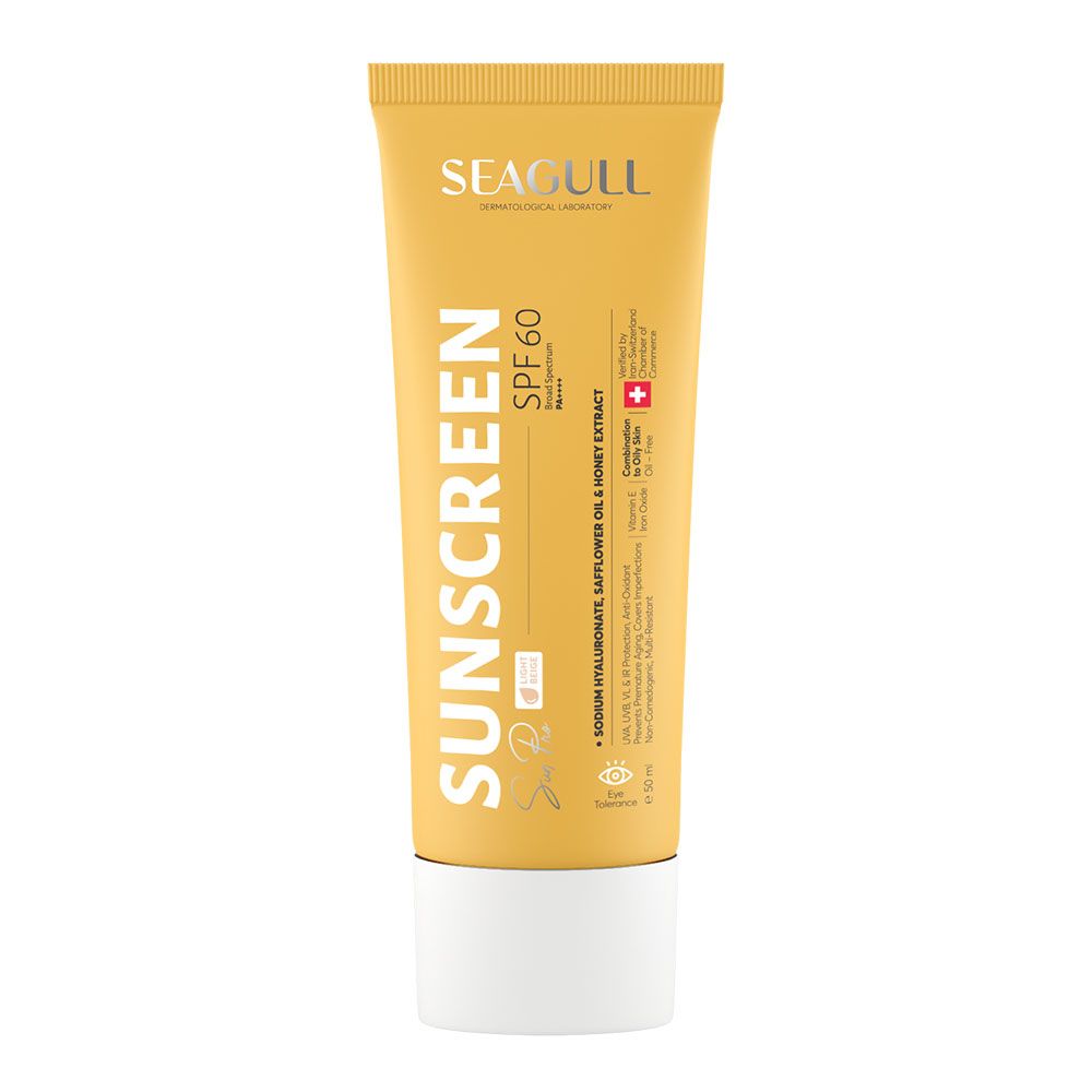 ضدآفتاب spf60 رنگی بژ روشن فاقد چربی سی گل