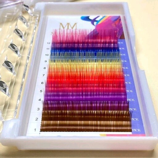 مژه کاشت رنگی 12 میلی متر میس میستری