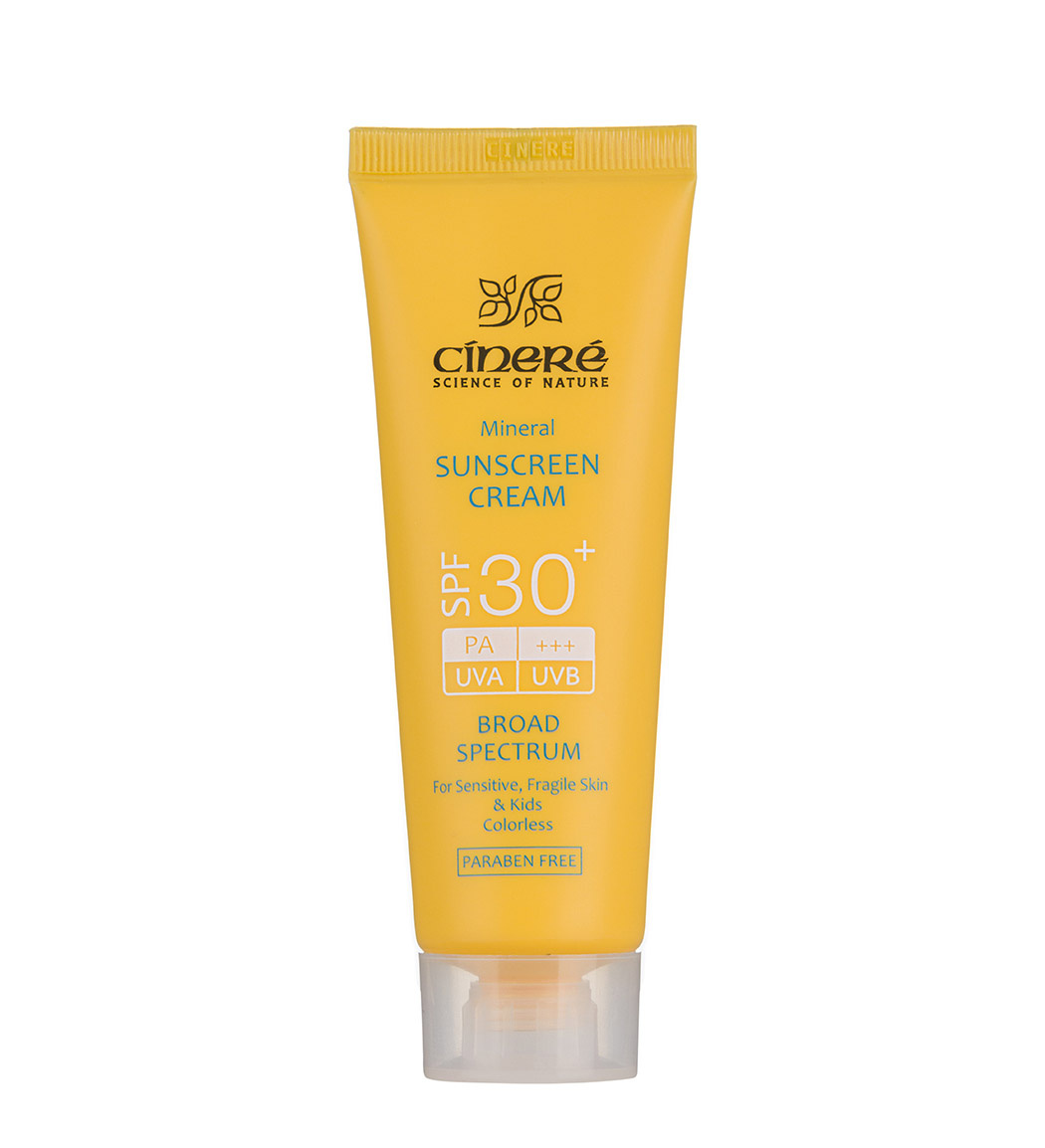 ضدآفتاب پوست حساس و کودکان بیرنگ spf30 سینره