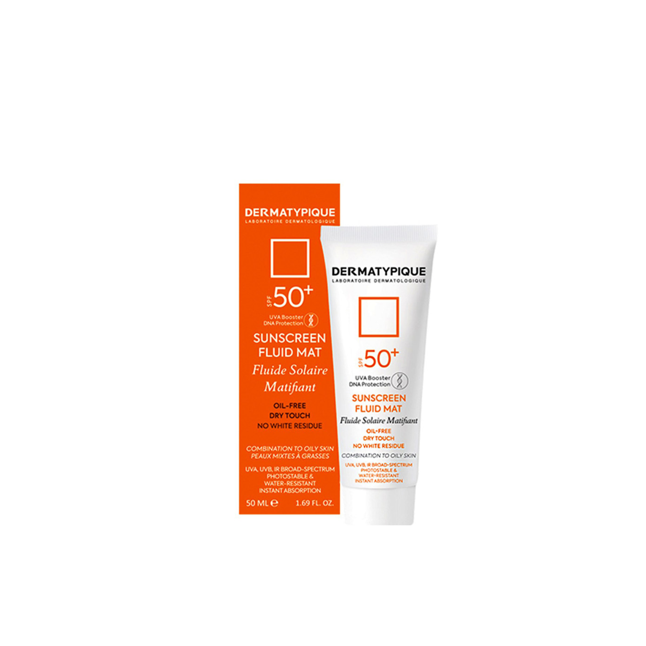 ضد آفتاب فلوئید بی رنگ پوست چرب spf50 درماتیپیک