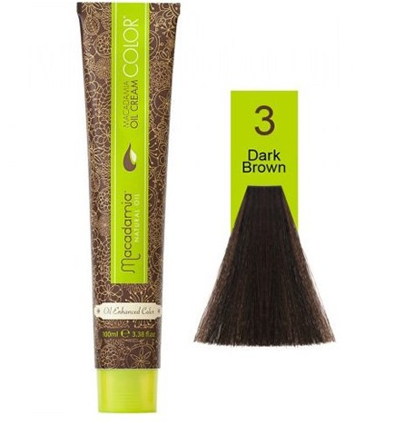 رنگ مو ماکادامیا شماره 3 رنگ قهوه ای تیره حجم 100میل Macadamia