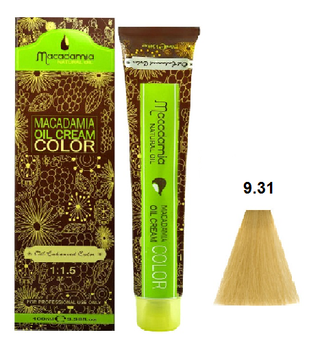 رنگ موی ماکادامیا شماره ۹.۳۱ حجم ۱۰۰ میلی لیتر رنگ بلوند کنفی خیلی روشن