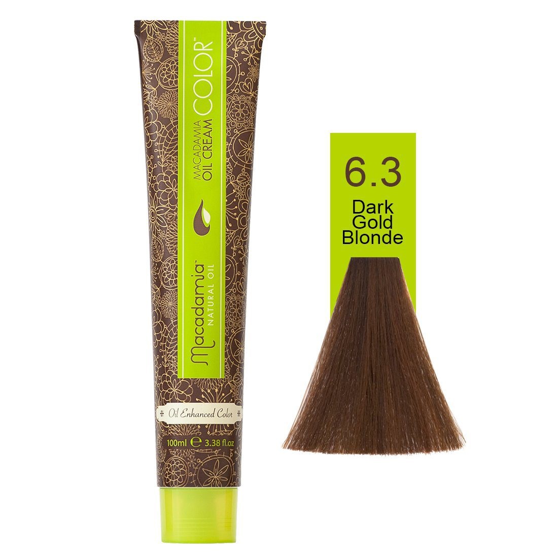 رنگ مو ماکادامیا شماره 6.3 حجم 100 میلی لیتر رنگ بلوند طلایی تیره