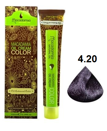 رنگ مو ماکادامیا شماره 4.20 شرابی متوسط 100 میلی لیتر