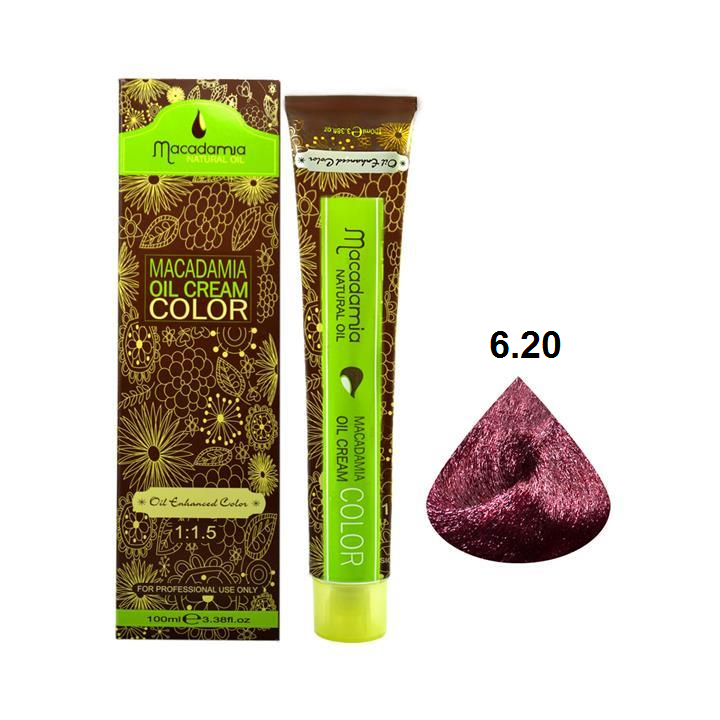 رنگ موی ماکادامیا شماره 6.20 حجم 100 میلی لیتر رنگ بلوند شرابی تیره