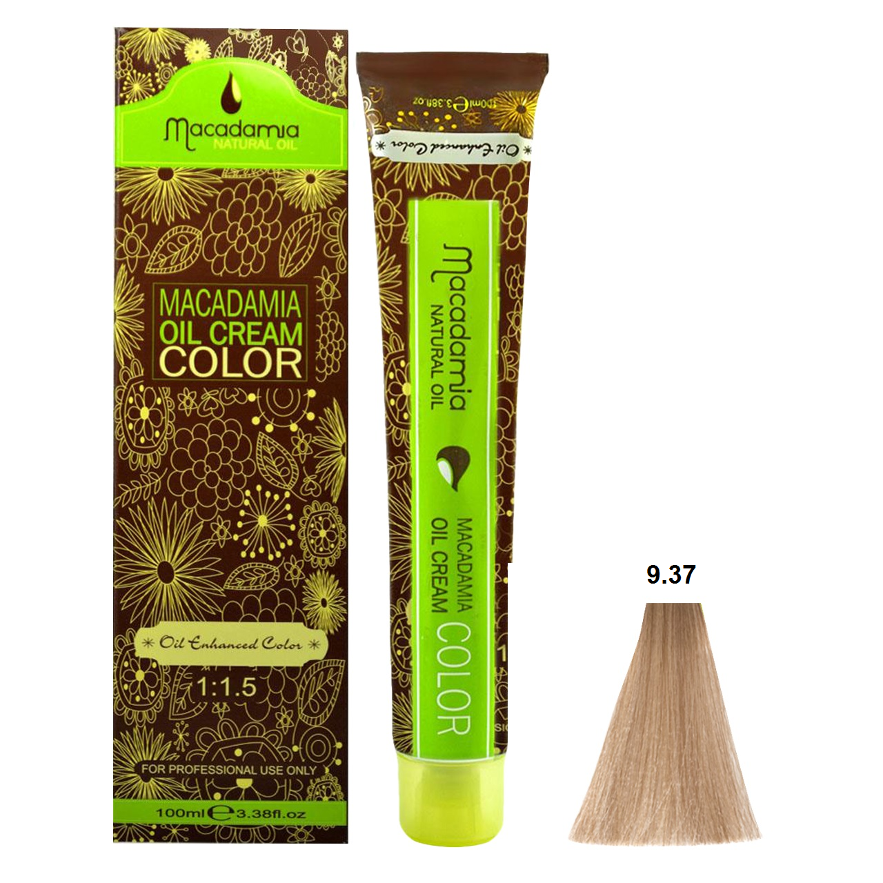 رنگ مو ماکادامیا شماره 9.37 حجم 100 میلی لیتر رنگ کرم کاراملی خیلی روشن