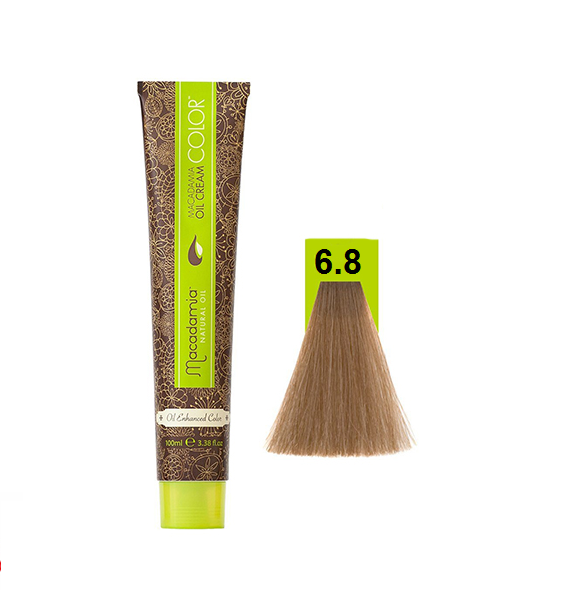 رنگ مو ماکادامیا شماره 6.8 رنگ بلوند کاپوچینو تیره حجم 100 میل