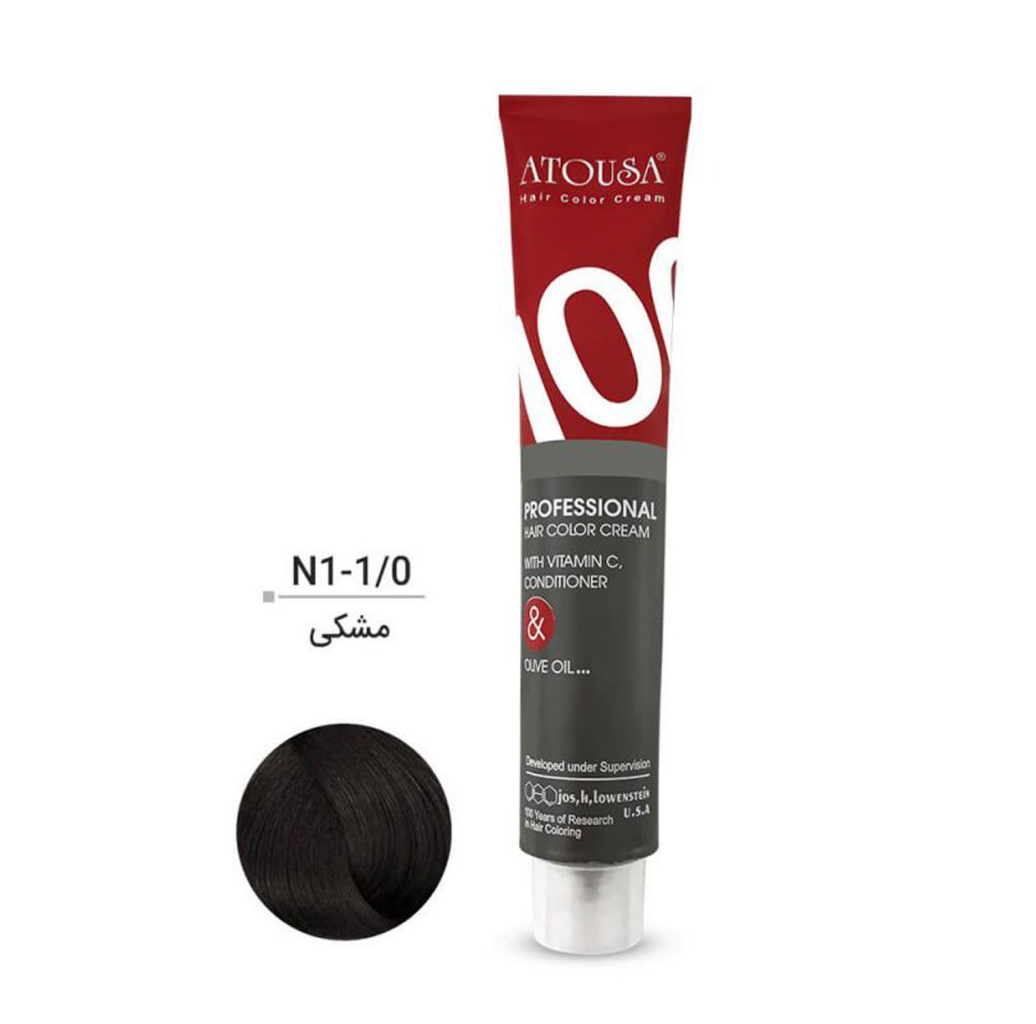 رنگ مو آتوسا شماره N1 حجم 100 میلی لیتر رنگ مشکی