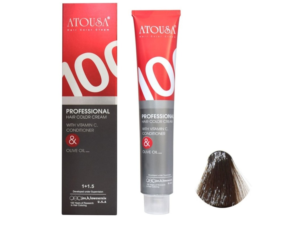 رنگ مو آتوسا شماره N4 حجم 100 میلی لیتر رنگ قهوه ای روشن