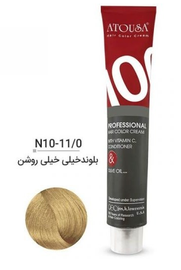رنگ موی آتوسا 100 شماره N10-11.0 بلوند خیلی خیلی روشن Atousa Color