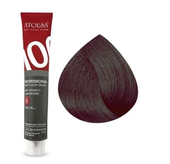 رنگ مو آتوسا شماره C2 حجم 100 میلی لیتر رنگ قهوه ای دودی تیره