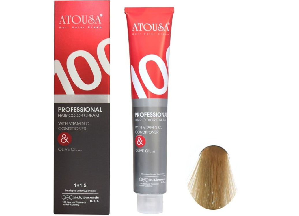 رنگ موی آتوسا 100 شماره M7-8.2 بلوند زیتونی روشن Atousa Color