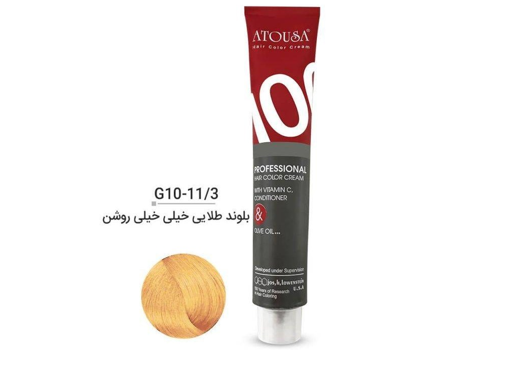 رنگ موی آتوسا 100 شماره G10-11.3 بلوند طلایی خیلی خیلی روشن Atousa Color