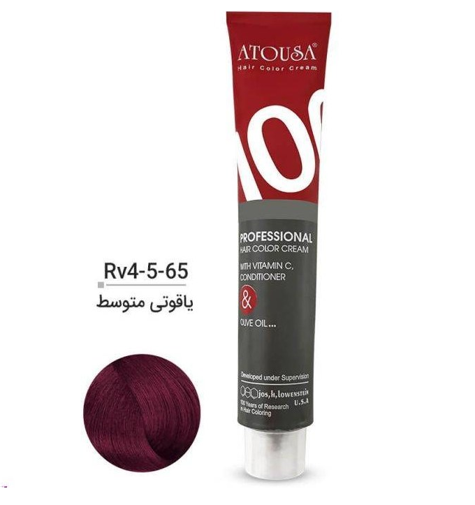 رنگ موی آتوسا 100 شماره RV4-5.65 یاقوتی متوسط Atousa Color