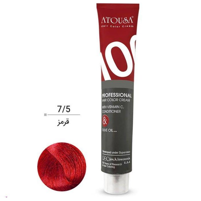 رنگ موی آتوسا 100 شماره 7.5 قرمز آتشین Atousa Color