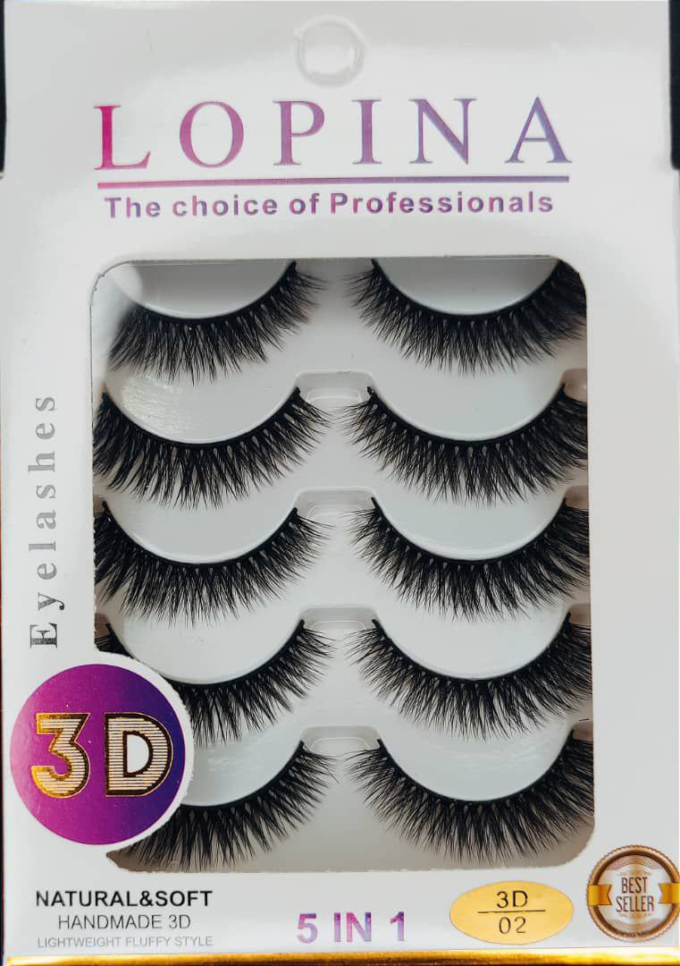 مژه 3 بعدی لوپینا 5 جفتی کد 02