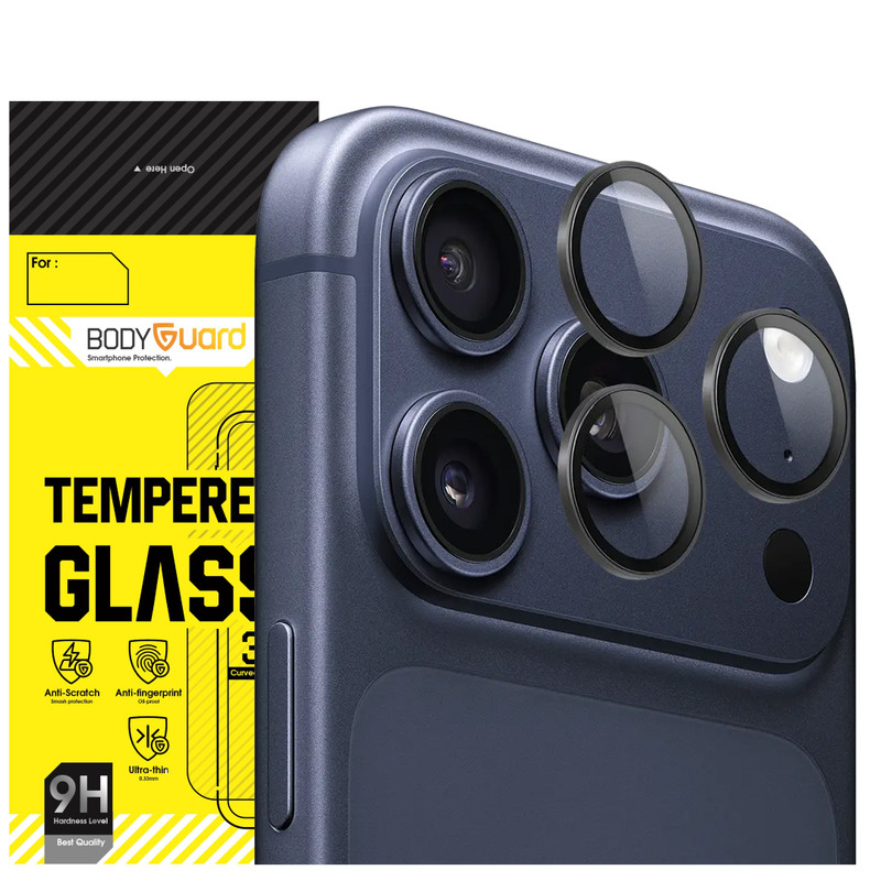 محافظ لنز دوربین شیشه‌ای بادیگارد مدل رینگی مناسب برای گوشی موبایل اپل iPhone 17 Pro Max / iPhone 17 Pro