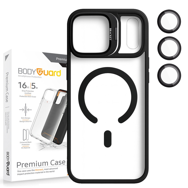 کاور بادیگارد مدل Bracket مناسب برای گوشی موبایل اپل iPhone 17 Pro Max به همراه محافظ لنز