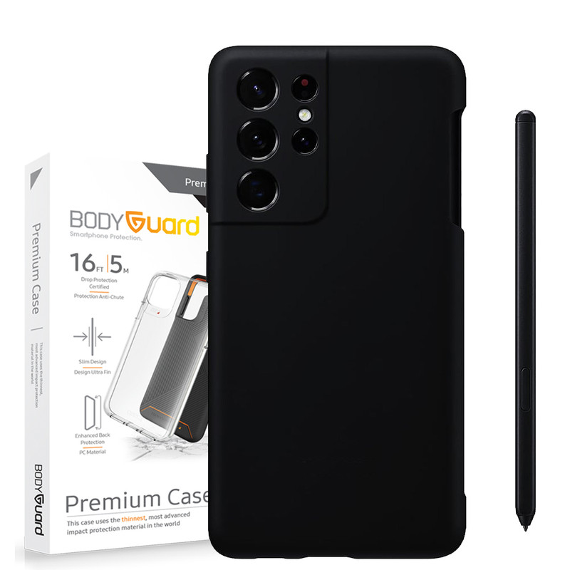 کاور بادیگارد مدل سیلیکونی مناسب برای گوشی موبایل سامسونگ Galaxy S21 Ultra به همراه قلم نوری