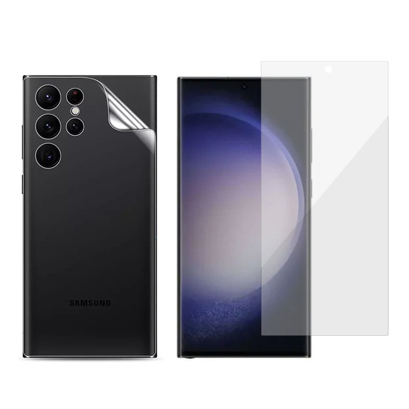 محافظ صفحه نمایش مات بادیگارد مدل HydroGel مناسب برای گوشی موبایل سامسونگ Galaxy S23 Ultra به همراه محافظ پشت