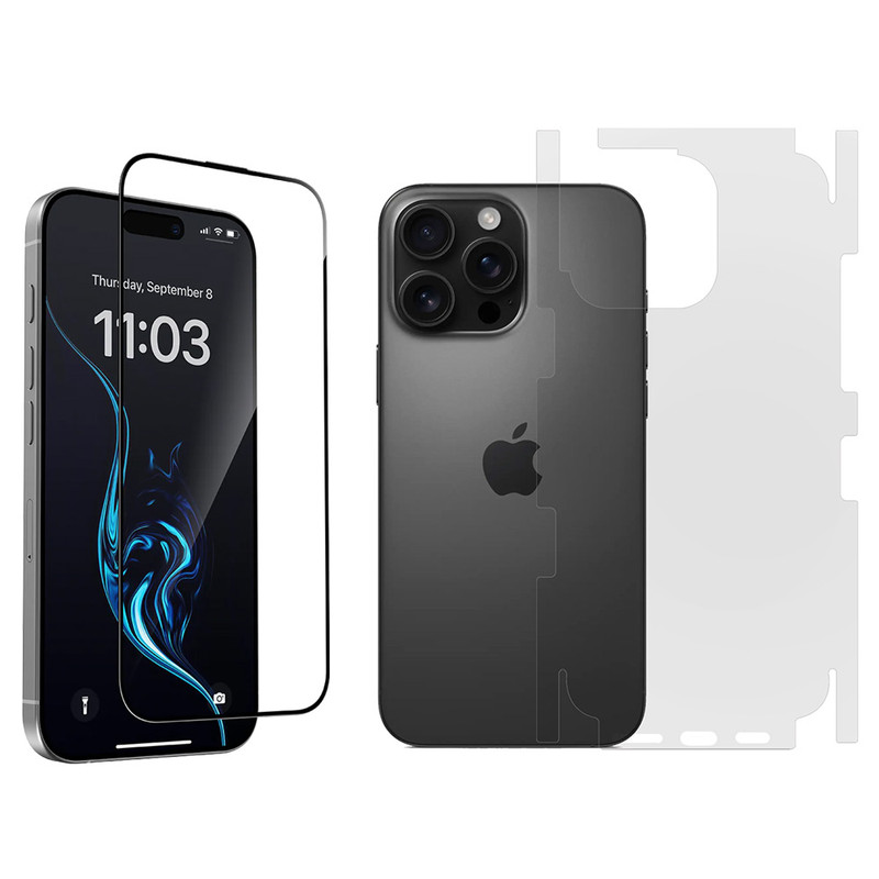 محافظ صفحه نمایش بادیگارد مدل HighGss مناسب برای گوشی موبایل اپل iPhone 16 Pro Max به همراه محافظ پشت گوشی