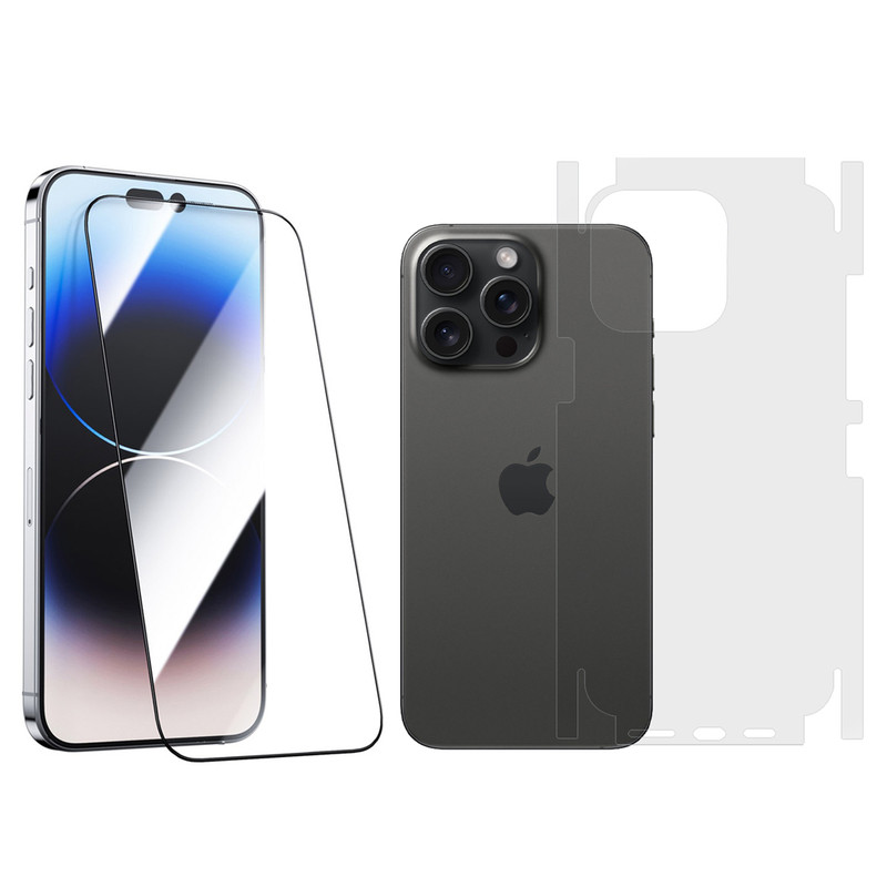 ناموجودمحافظ صفحه نمایش بادیگارد مدل HighGss مناسب برای گوشی موبایل اپل iPhone 15 Pro به همراه محافظ پشت گوشی