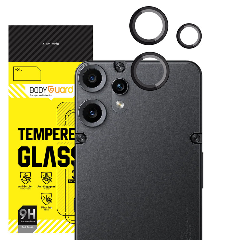 محافظ لنز دوربین شیشه‌ای بادیگارد مدل رینگی مناسب برای گوشی موبایل ناتینگ CMF Phone 2 Pro
