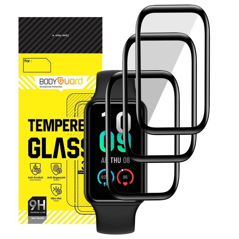 محافظ صفحه نمایش بادیگارد مدل PMMA مناسب برای ساعت هوشمند امیزفیت Band 7 بسته 3 عددی