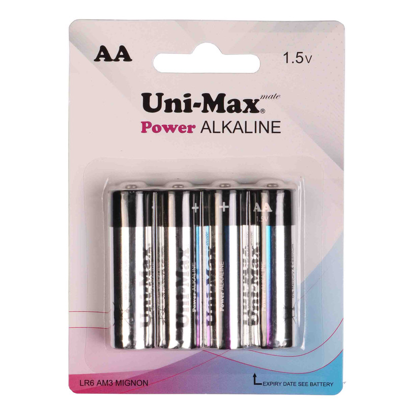 باتری قلمی یونیمکس مدل پاور آلکالاین بسته 4 عددی